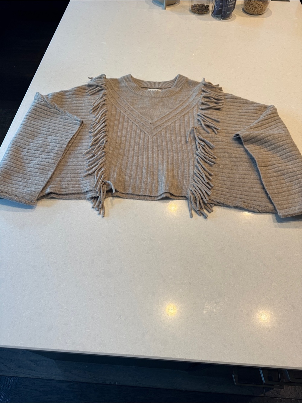 Ariat Taupe Ribbed Crewneck poncho
